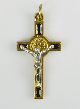 Pendentif Croix de Saint Benoit Doré & Noire (pic 1)