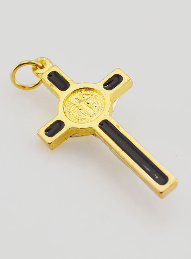 Pendentif Croix de Saint Benoit Doré & Noire (pic 4)