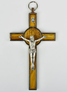 Croix de Saint Benoît en Bois Clair - 13cm (pic 1)