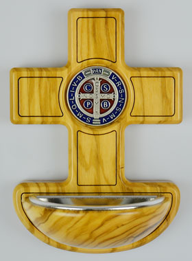 Béniter Médaille de Saint Benoît & Bois d'Olivier - 12cm (pic 1)