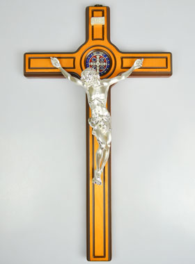 Grande Croix Murale de Saint Benoît en Bois - 48cm (pic 1)