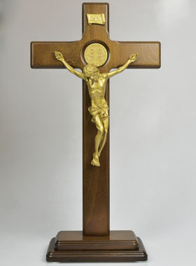 Grande Croix de Saint Benoît sur Socle - 50cm (pic 1)