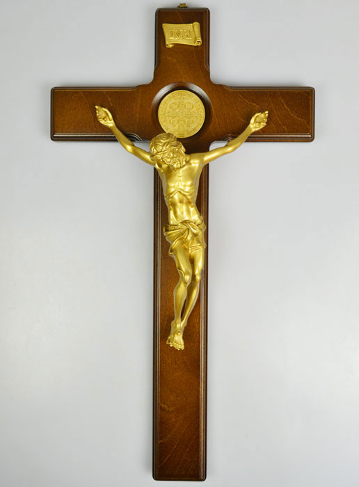 Grande Croix de Saint Benoît - Crucifix Mural 47cm (pic 2)