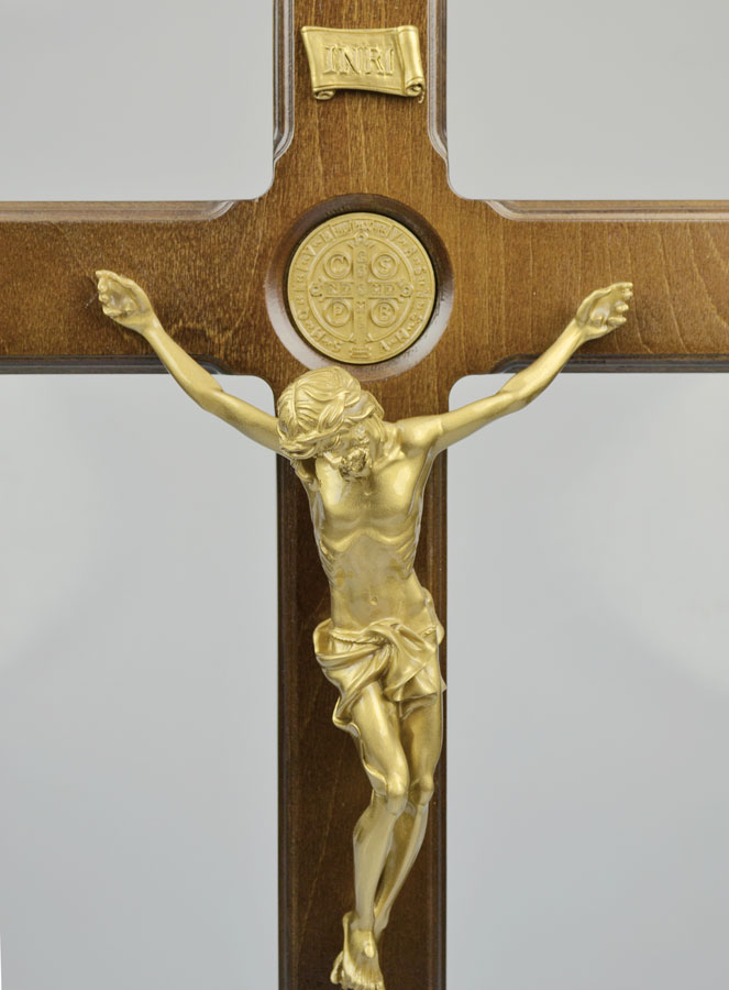 Grand Crucifix de Saint Benoît sur Socle - 50cm (pic 3)