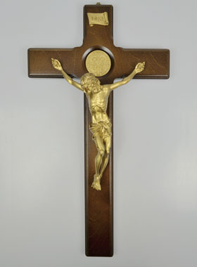 Grand Crucifix de Saint Benoît - Crucifix Mural 47cm (pic 1)