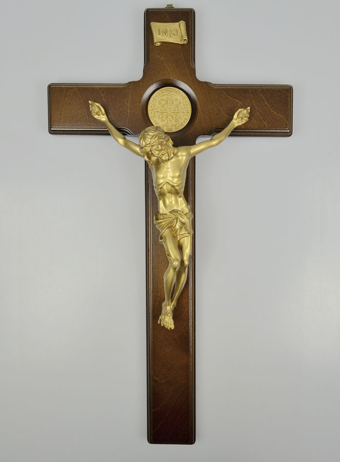 Grand Crucifix de Saint Benoît - Crucifix Mural 47cm (pic 2)
