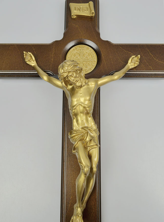 Grand Crucifix de Saint Benoît - Crucifix Mural 47cm (pic 3)