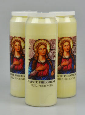 Lot de 3 Bougies de Neuvaine à Sainte Philomène (pic 1)