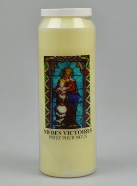 Bougie de Neuvaine à Notre Dame des Victoires - 17.5cm (pic 1)