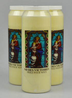 Lot de 3 Bougies de Neuvaine à Notre Dame des Victoires (pic 1)