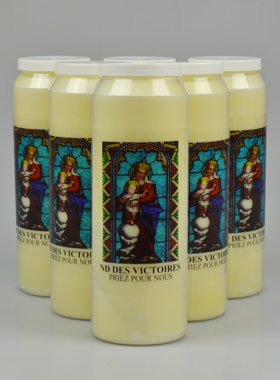 Lot de 6 Bougies de Neuvaine à Notre Dame des Victoires (pic 1)