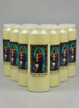 Lot de 10 Bougies de Neuvaine à Notre Dame des Victoires (pic 1)