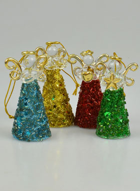 4 Anges à Suspendre - Sapin de Noël - 7cm (pic 1)