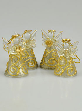 3 Anges De Noël Avec Bois De Renne - Pendentifs En Peluche Blanc, Beige, Rose, Pour Sapin Ou Décoration