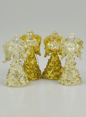 4 Anges de Noël & Paillettes - Sapin de Noël - 6.5cm (pic 1)
