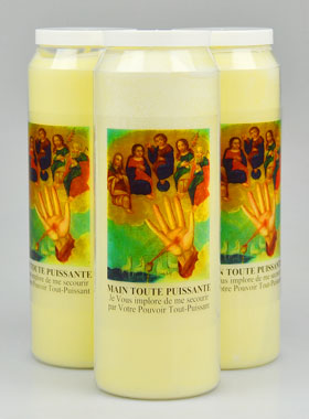 Lot de 3 Bougies de Neuvaine à la Main Toute Puissante (pic 1)
