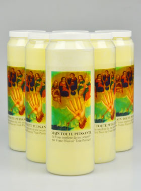 Lot de 6 Bougies de Neuvaine à la Main Toute Puissante (pic 1)