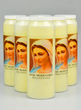Lot de 6 Bougies de Neuvaine à Notre Dame de Medjugorje (pic 1)