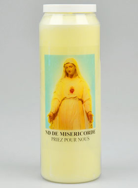 Bougie de Neuvaine à Notre Dame de Miséricorde - 17.5cm (pic 1)