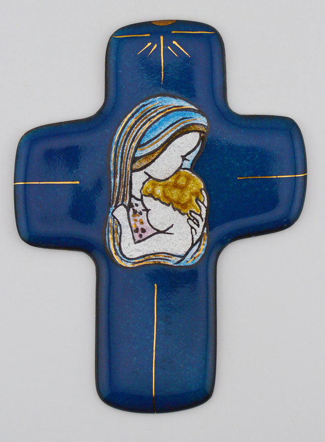 Croix de la Sainte Vierge Marie à L'Enfant en Emaux du Liban (pic 1)
