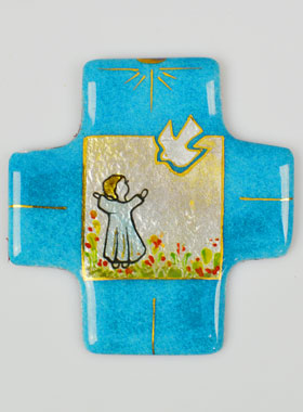 Croix Jardin de l'Esprit Saint Turquoise en Emaux du Liban (pic 1)