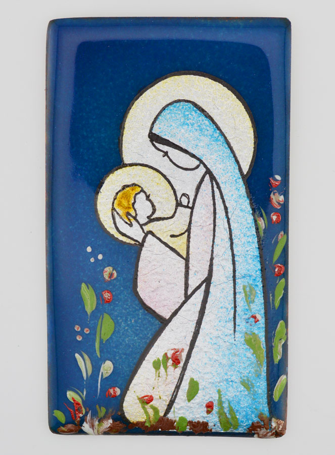 Icône en Emaux du Liban - Sainte Vierge à l'Enfant Jésus (pic 1)