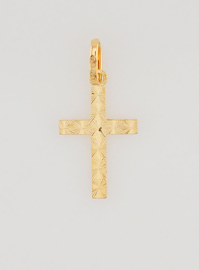 Pendentif Croix Double Face - Or Massif 18k (pic 4)