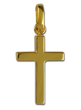 Pendentif Croix du Christ Jésus - 15mm - Or Massif 18 Carats (pic 1)