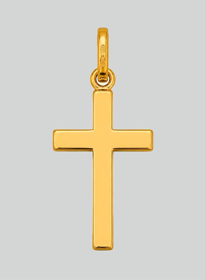 Pendentif Croix du Christ Jésus - 15mm - Or Massif 18 Carats (pic 3)
