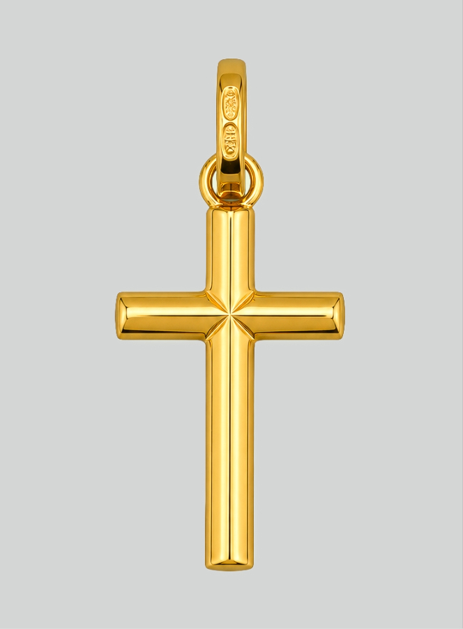 Pendentif Croix du Christ Jésus - 10mm - Or Massif 18 Carats (pic 3)
