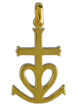 Pendentif Croix de Camargue - 20mm - Or Massif 18 Carats (pic 1)