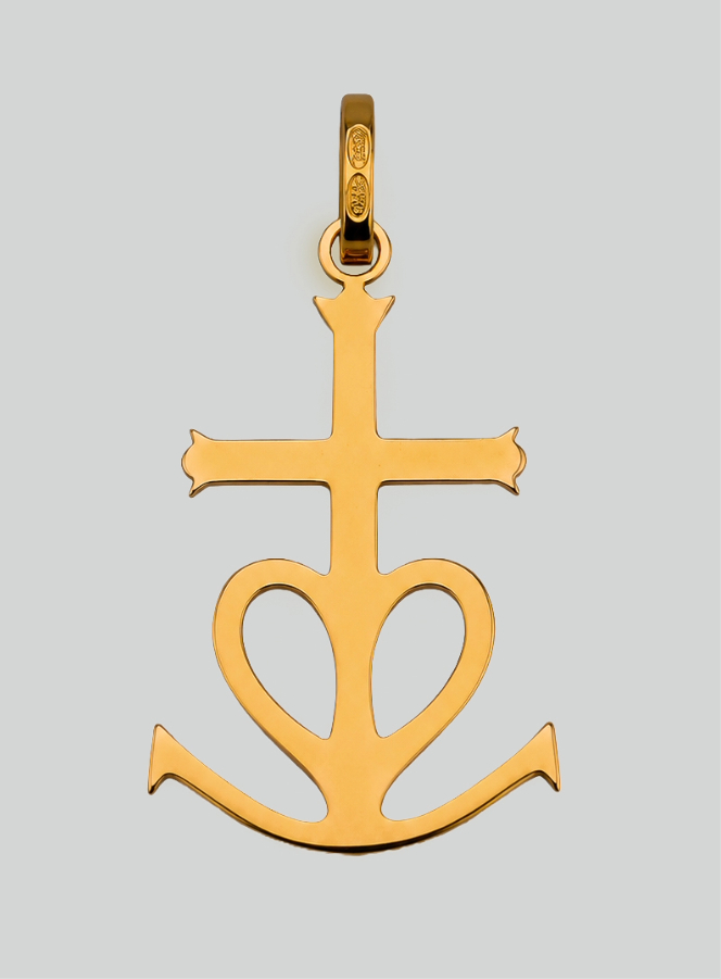 Pendentif Croix de Camargue - 20mm - Or Massif 18 Carats (pic 3)