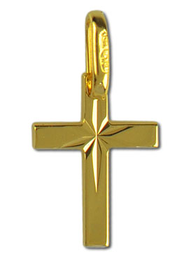 Pendentif Croix Étoile du Berger - 10mm - Or Massif 18 Carats (pic 1)