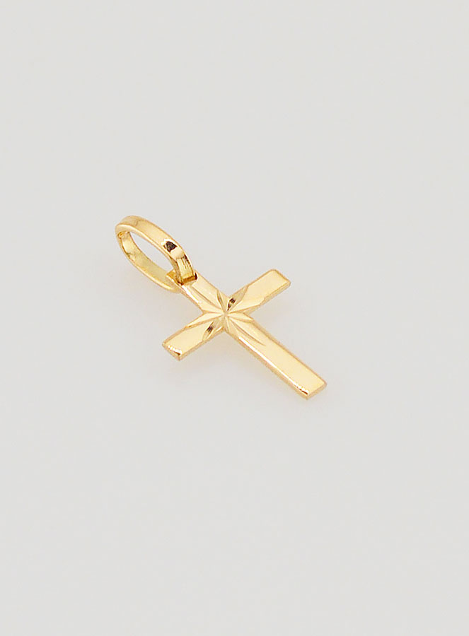 Pendentif Croix Étoile du Berger - 10mm - Or Massif 18 Carats (pic 3)