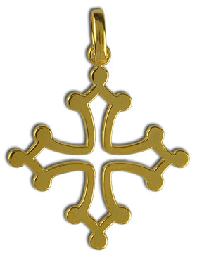 Pendentif Croix du Languedoc - 20mm - Or Massif 18 Carats (pic 1)