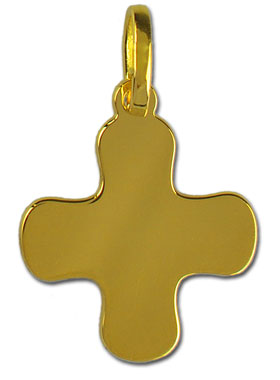Pendentif Croix Classique Carrée - 14mm - Or Massif 18 Carats (pic 1)