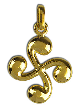 Pendentif Croix Basque Classique - 15mm - Or Massif 18 Carats (pic 1)