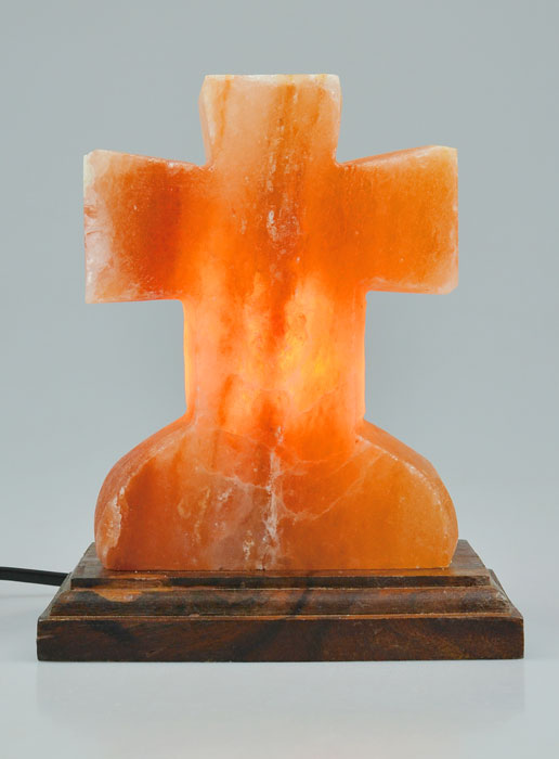 Croix Lampe à Sel de L'Himalaya - 15cm (pic 2)