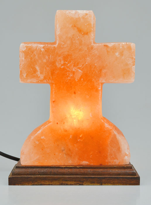 Croix Lampe à Sel de L'Himalaya - 20cm (pic 2)