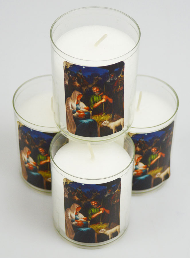 4 Bougies Veilleuses de Noël Blanche - La Nativité du Christ (pic 2)