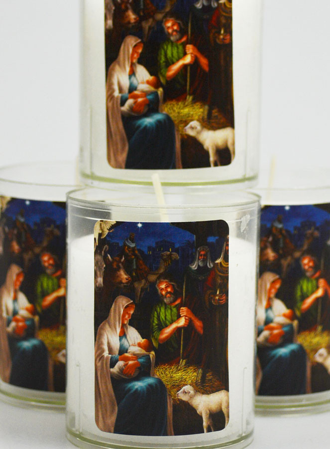 4 Bougies Veilleuses de Noël Blanche - La Nativité du Christ (pic 3)