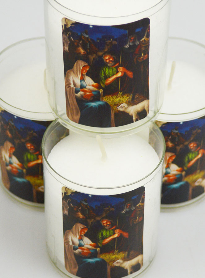 4 Bougies Veilleuses de Noël Blanche - La Nativité du Christ (pic 4)