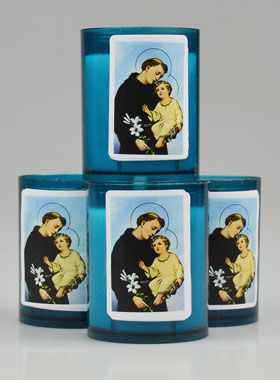 4 Bougies Veilleuses Bleue Saint Antoine de Padoue (pic 1)