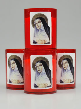 4 Bougies Veilleuses Rouge Sainte Rita - Causes Désespérées (pic 1)