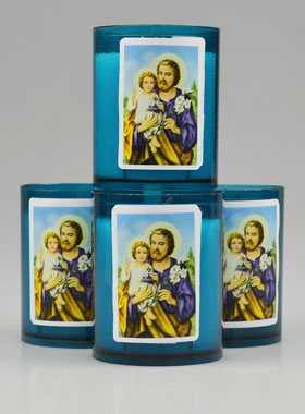 4 Bougies Veilleuses Bleue à Saint Joseph (pic 1)