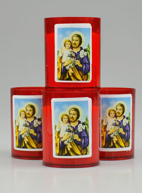 4 Bougies Veilleuses Rouge à Saint Joseph (pic 1)