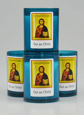 4 Bougies Veilleuses Bleue - Disons Oui au Christ (pic 1)