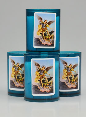 4 Bougies Veilleuses Saint Michel - Bleue (pic 1)