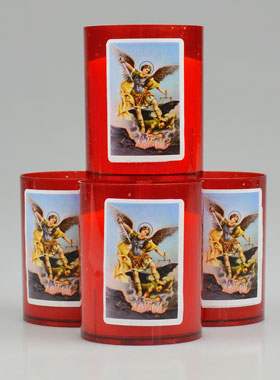 4 Bougies Veilleuses Saint Michel - Rouge (pic 1)