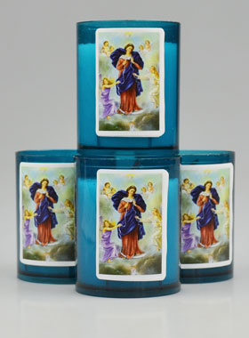 4 Bougies Veilleuses Marie qui Défait les Noeuds - Bleue (pic 1)